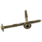 WOODPRO FASTENERS Wood Screw, 5/16 in, 4 in, Gold Steel Washer Head Torx Drive ST516X4-25PC